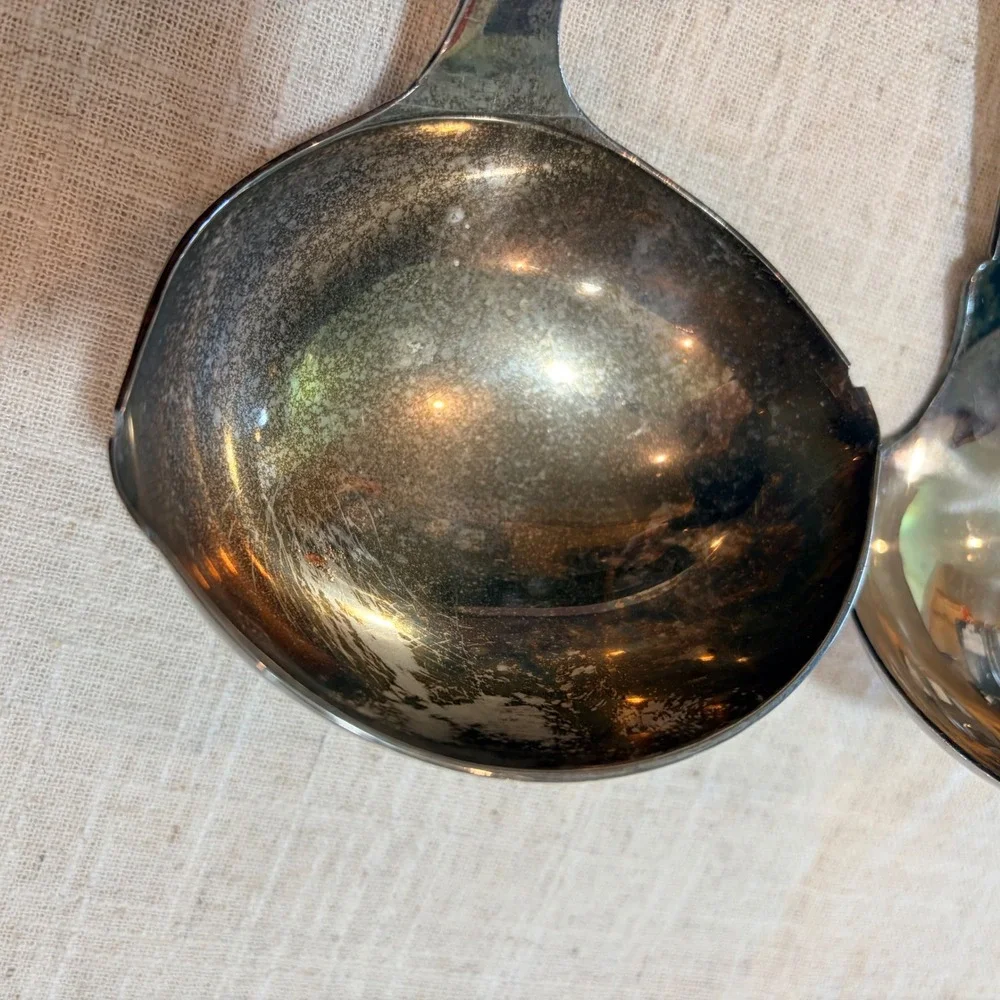 Lot of Vintage Silverplated Ladles and‎ Sugar Tongs 3pc